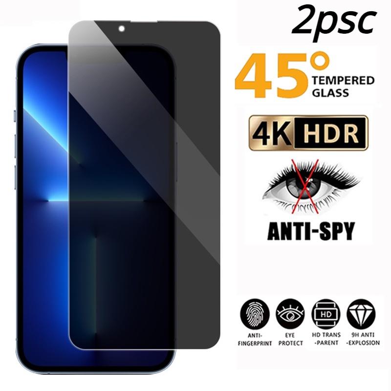 2psc for Anti-Spy Full Cover Tempered Glass For iPhone18 17 16 15 14 13 12 11 Pro Max 15 Plus 13 Mini X XR XS Max 7 8 6s Plus Privacy Screen Protector