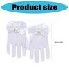 Bowknot Flower Lace Gloves for Girls Comfortable Short Gloves for School Girl Dancing Parties and Formal Occasion Wear