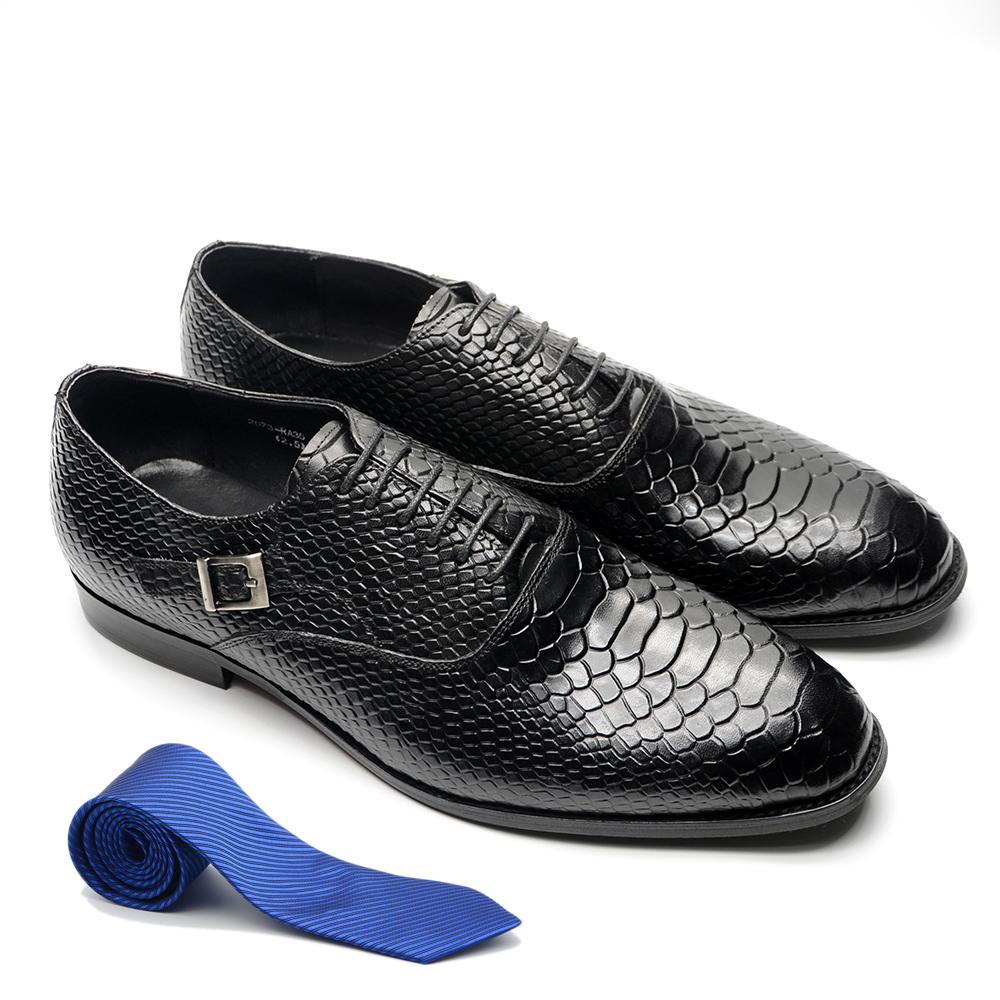 

Мужские туфли Оксфорды из натуральной коровьей кожи, роскошные, ручной работы, с узором под змеиную кожу, на шнуровке, для офиса, свадьбы, вечеринки, формальные туфли для мужчин 38 чёрный