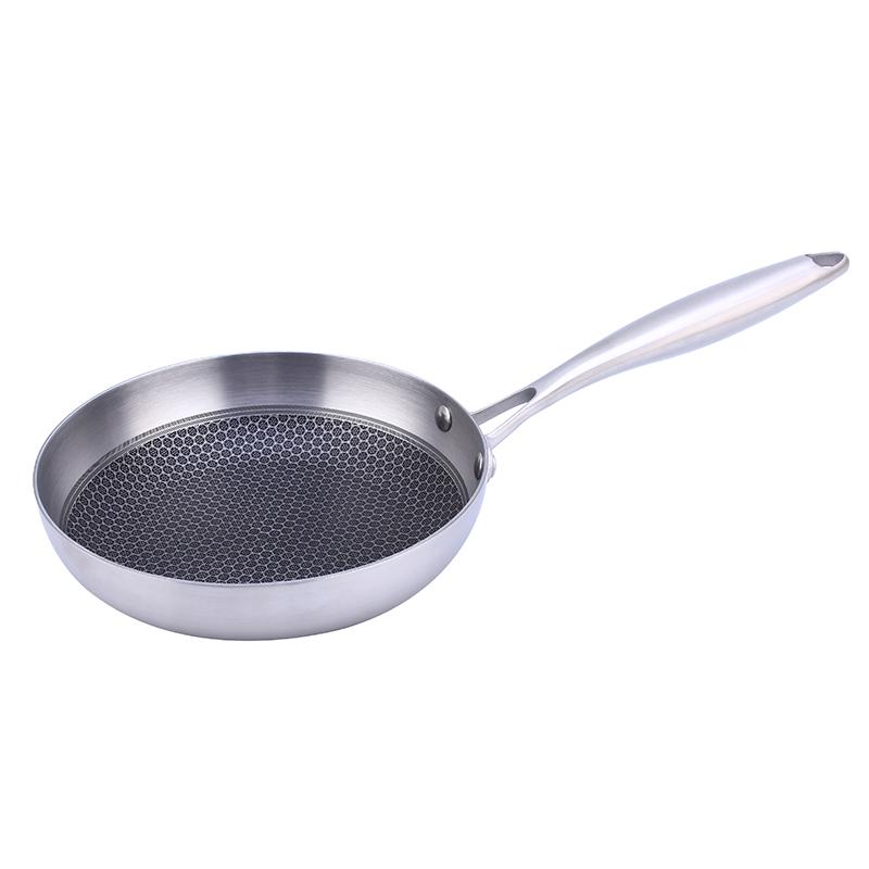 

Premium Quality Wok Non Stick Frying Pan Tri-Ply Pan Stainless Steel Honeycomb Fry Pan With Handle 30cm