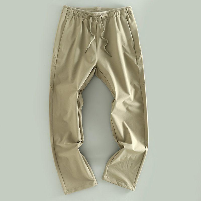 Men's Casual Pants with Elastic Waistband and Drawstring, Fashion Versatile Sports Pants, Trendy Brand