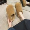 Big-headed muffin platform bread shoes for women in the autumn and winter of 2025, new models with one pedal to keep warm and wear fluffy slippers ou