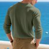 Camiseta Básica Informal de Manga Larga Acanalada para Hombre, Nueva Colección Otoño Invierno, Cuello Redondo, Holgada