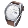 COPHA BASIC TIME 42 Men's Business Dress Watch, Limited Edition, Simple, High-Look Analog Quartz Movement, Officially Imported, Silver/Brown Leather S