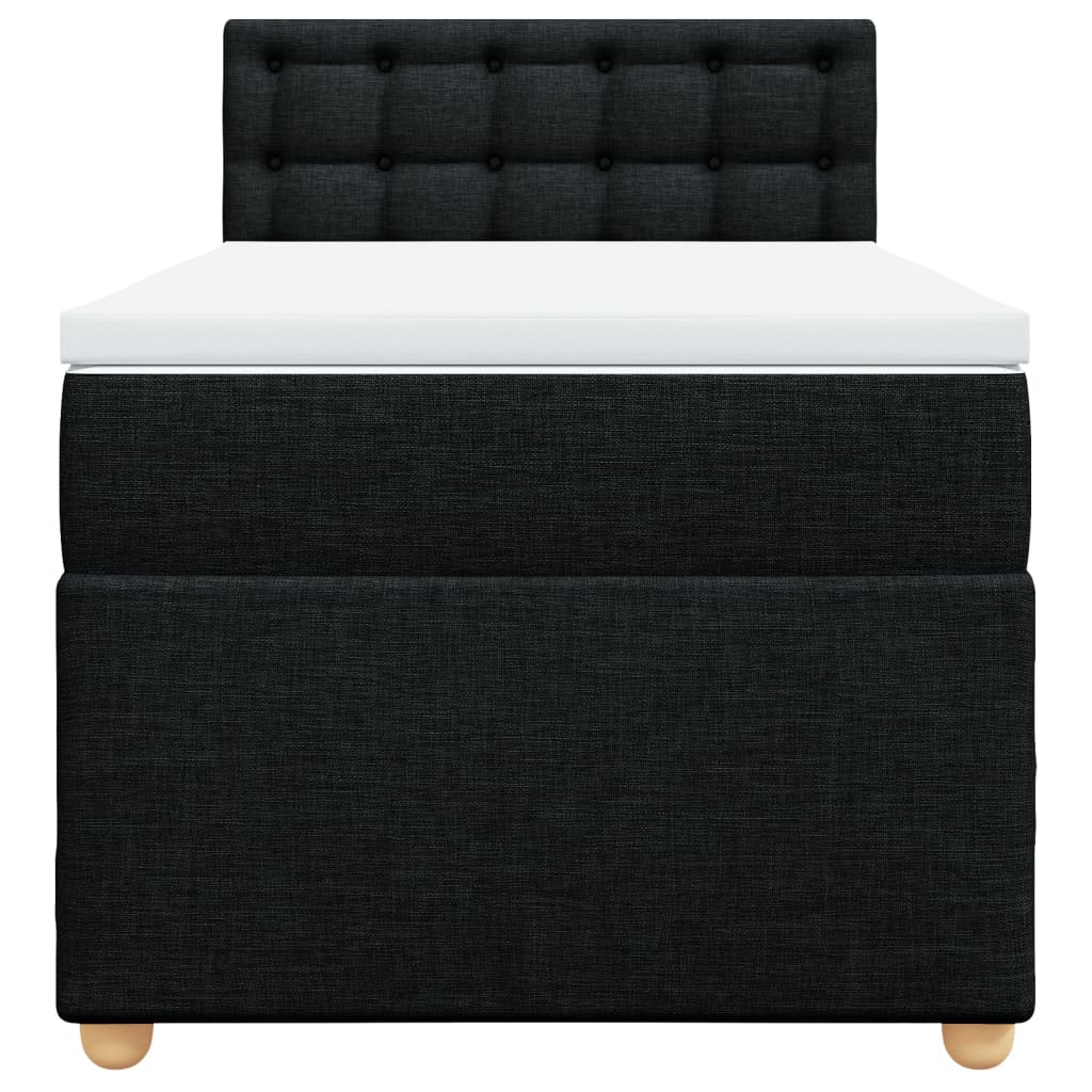 Vidaxl Continental Bed With Mattress, Black, Fabric, 80X200 Cm