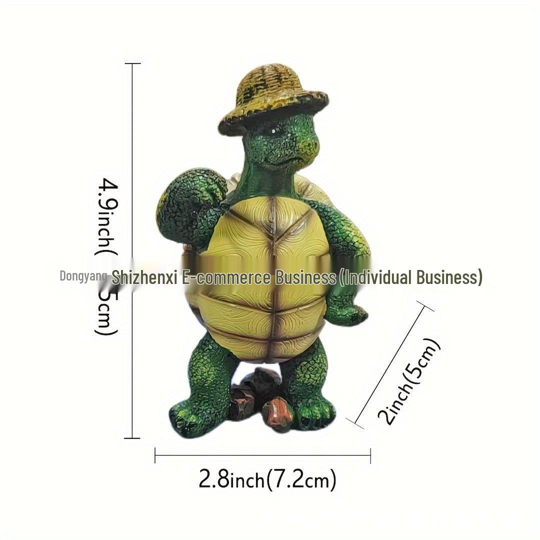 Cross-Border Long-Distance Travel Turtle Lantern - Courtyard Gnome Decoration, Resin Ornament
