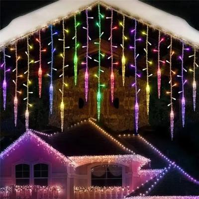 8Modes Christmas Lamp Multicolor White Party Lights New Christmas Garland Waterfall  Outdoor