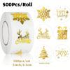 500pcs 1 Inch Round Transparent Merry Christmas Stickers Self Adhesive Holiday Stickers For Christmas Decor Wedding Party Cards