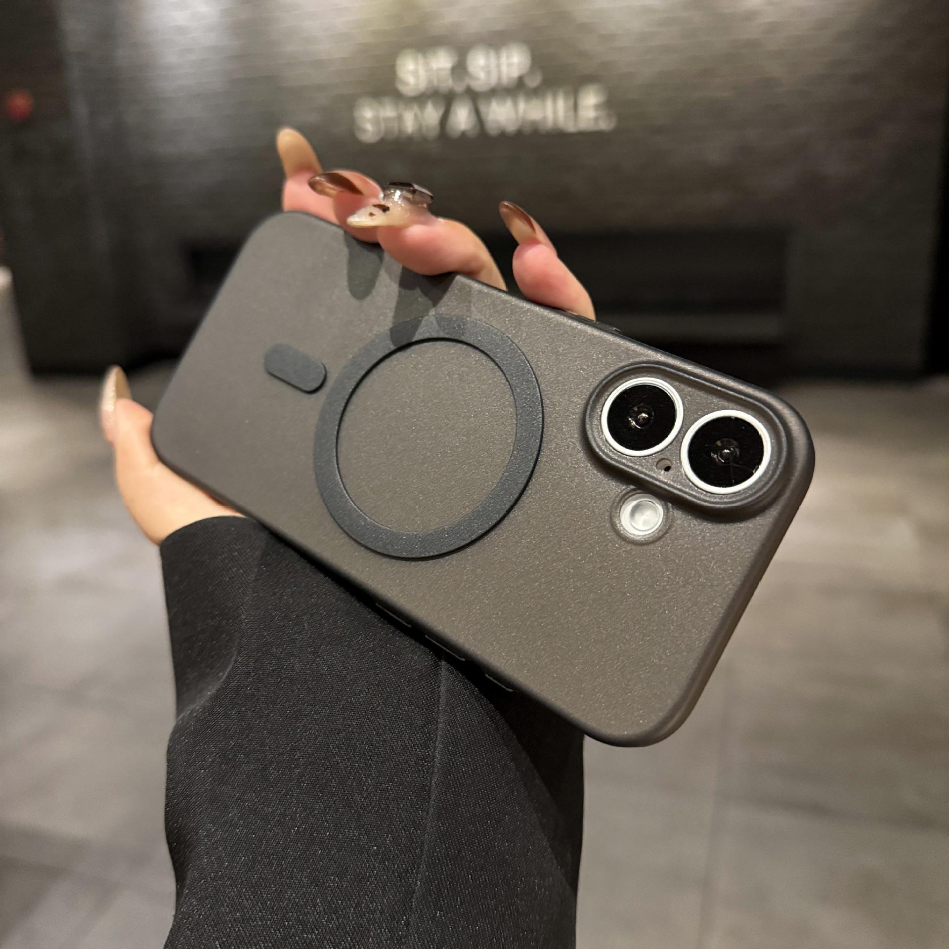 Thin Magnetic Frosted iPhone 17 Case: Semi-transparent TPU Full Coverage for iPhone 14-16. iPhone 15 Pro