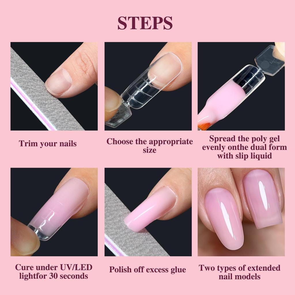 120 Stück 2-in-1 Nagelform Nagelverlängerungswerkzeug Papierloser Halter mit Skala Nagelform