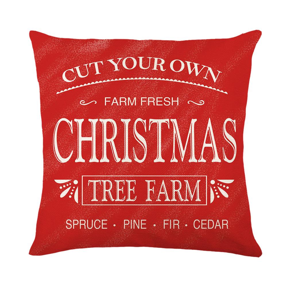 

Рождественская наволочка для подушки, праздничный декор для дома, диванная подушка, льняная наволочка с надписью, напечатанная 45*45cm JYM379-4