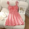 French Floral Gradient Spaghetti Strap Dress - Elastic Waist, Summer Vacation Style