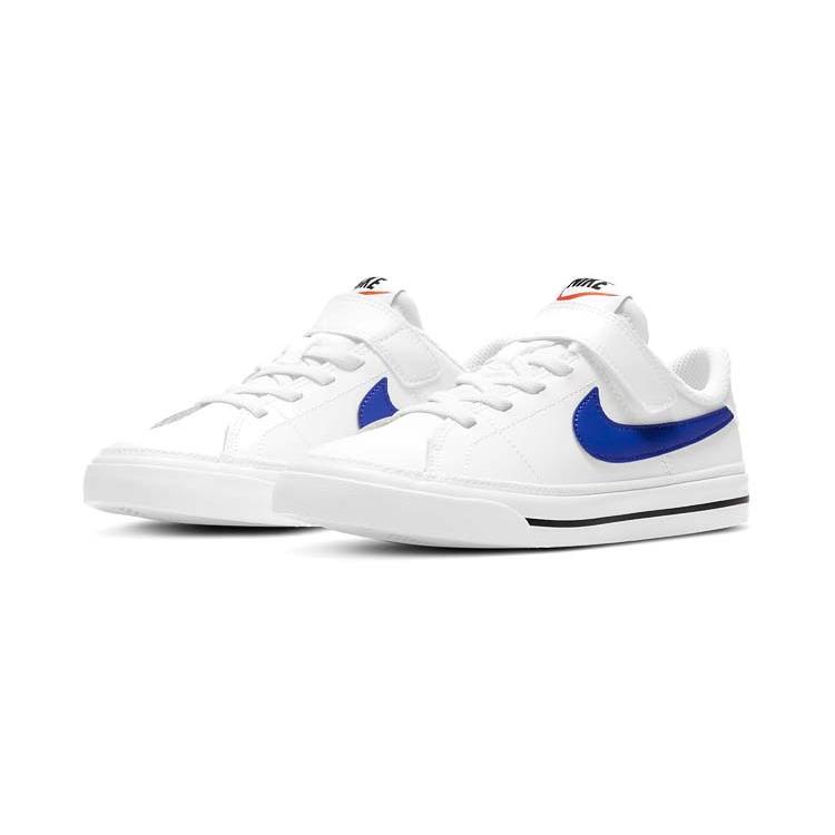 Nike Court Legacy Slitesterke Lave Barneskateboardsko Hvit Blå Barn 3-7 År DA5381-101