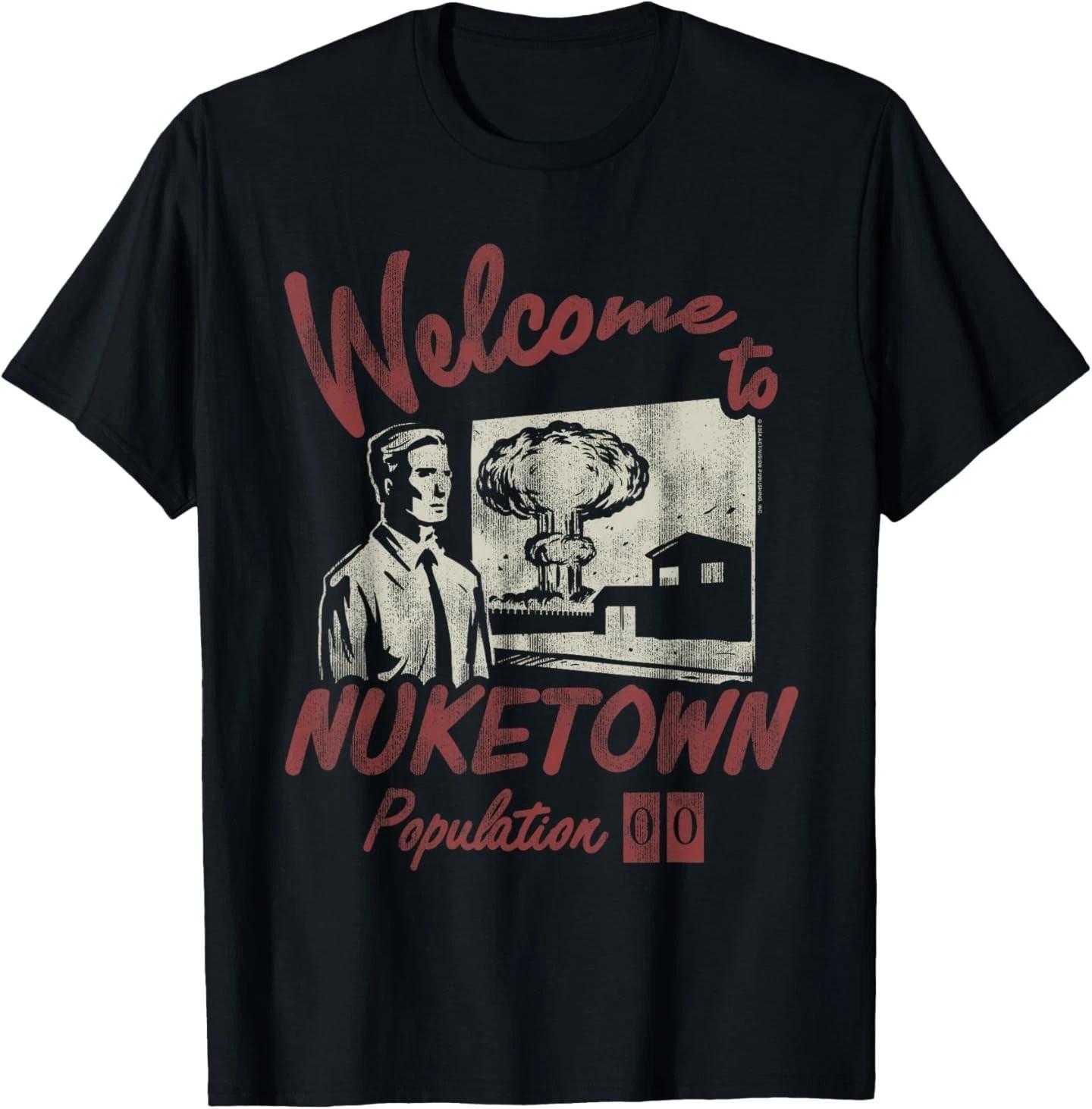 Call of Duty Welcome to Nuketown Population 00 Video Game 100% Cotton T-shirt Mens Tees Top 4XL