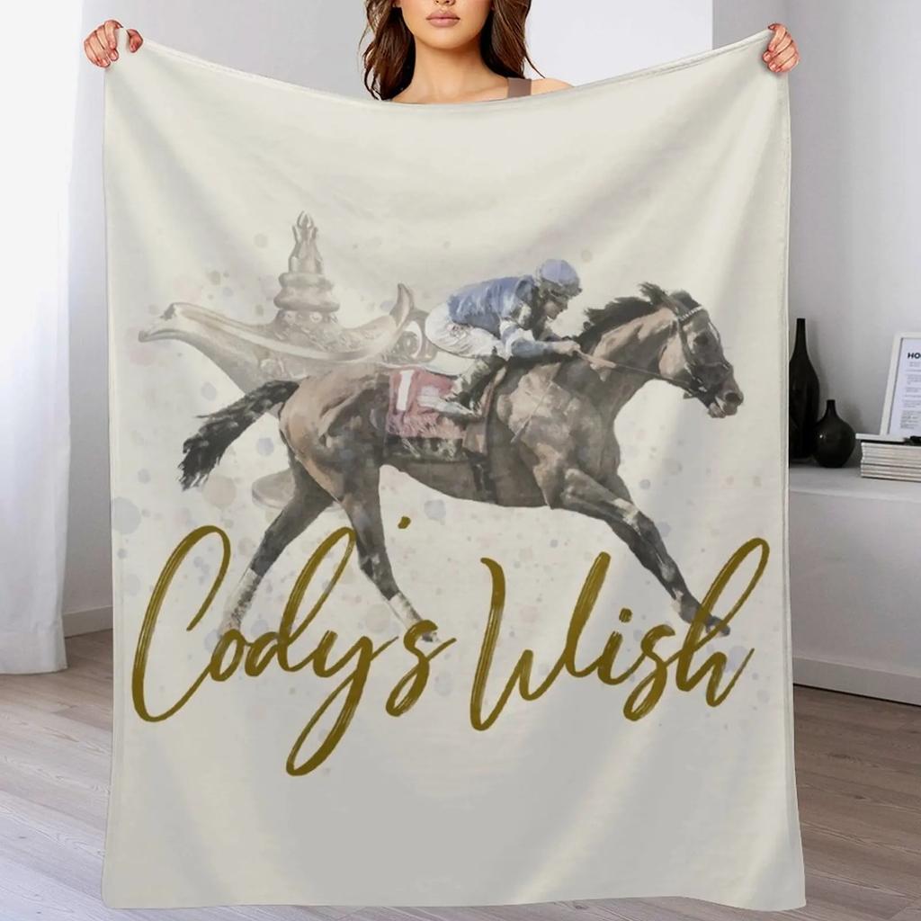 Cody's Wish 2023 horse racing design Throw Blanket Cozy Sofa Blanket for TV Watching Napping