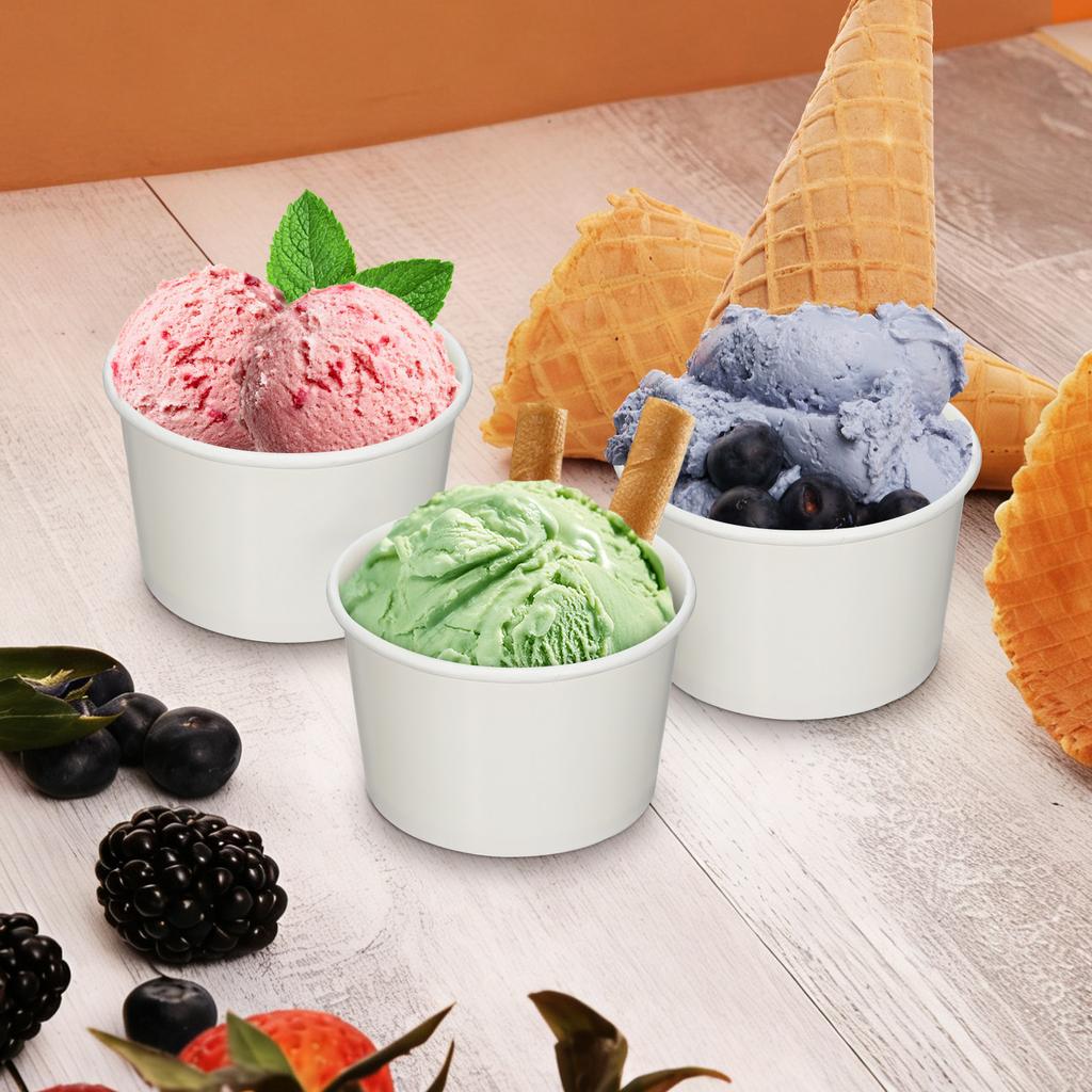 100Pcs Disposable Ice Cream Cups 3Oz Dessert Bowls for Yogurt Pudding Jelly Mousse Snack Containers Ice Cream Cup