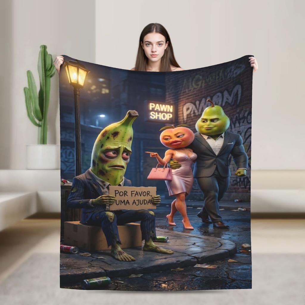 Brainrot Tung Tung Sahur Bombardiro Crocodilo Merch Blanket Soft Fleece Throw Blankets Comfortable Bedspreads