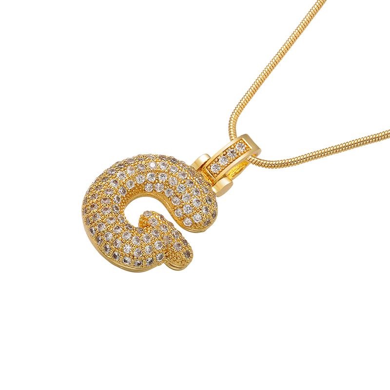 ZHUKOU high quality crystal brass gold letter necklace for ladies good friends couple birthday gift model: VL34