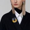 Elegant Wheat Sheaf Brooch Pin Exquisite Wheat Ear Lapel Pin Embellished with Sparkling Stones for Women Girls