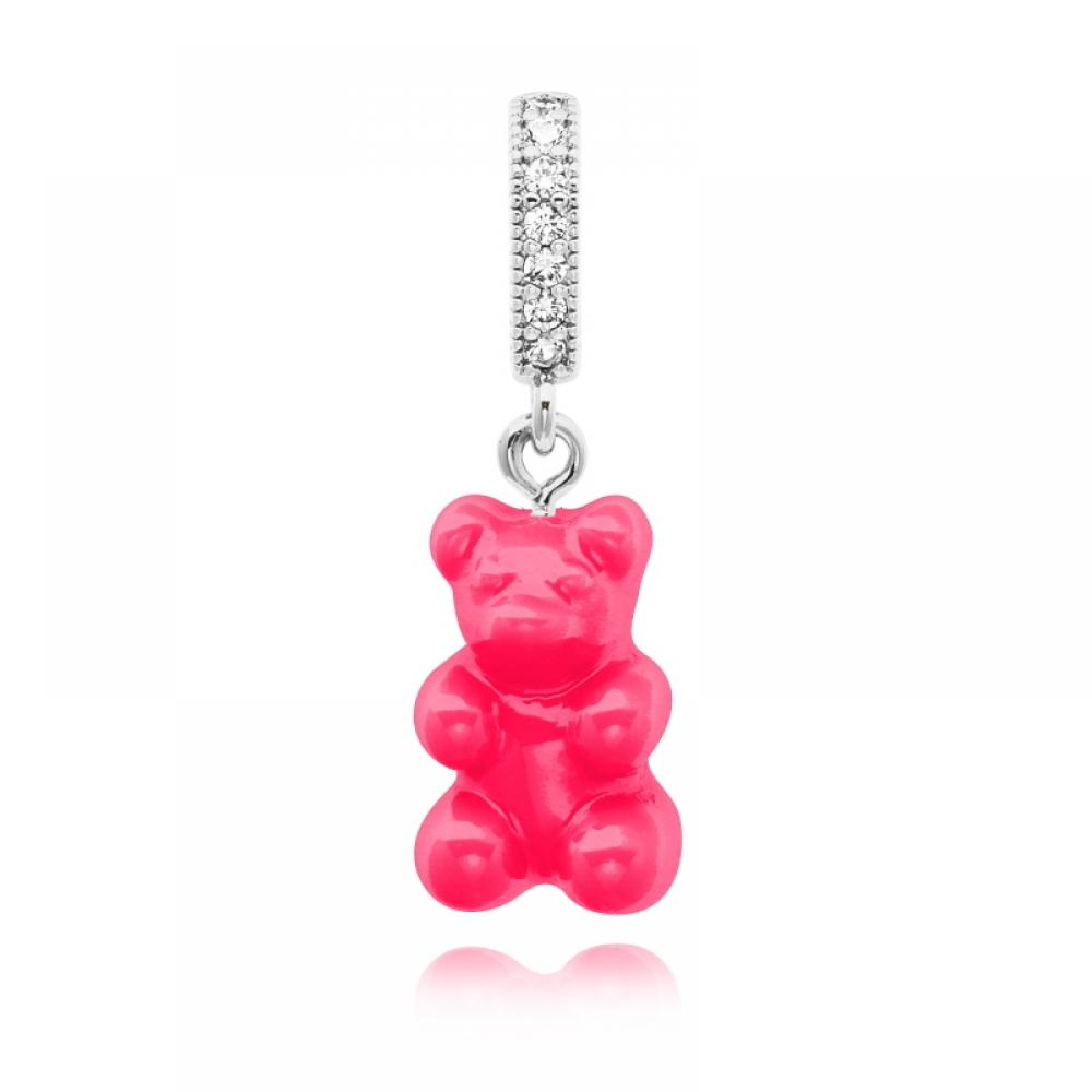 Nostalgia Bear Cosmopolitan Pave Connector Silver