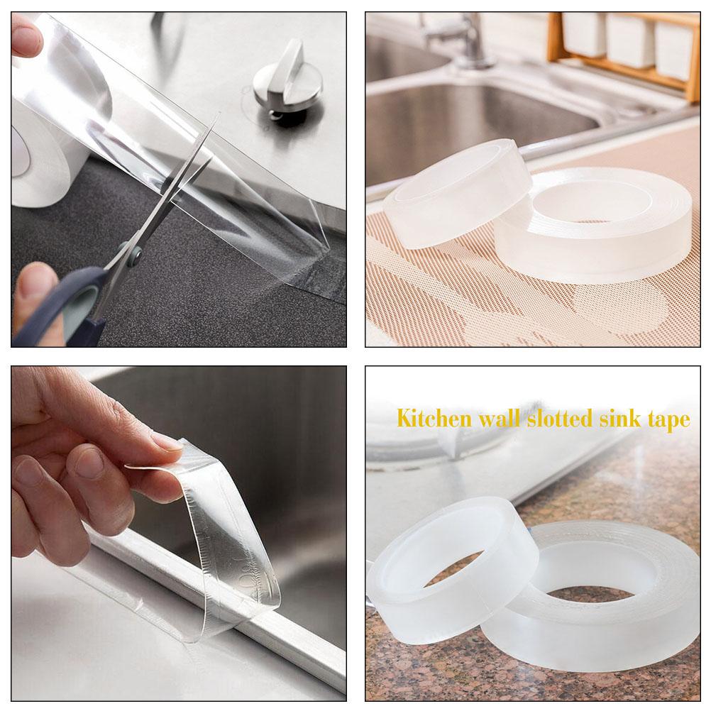 Kitchen Sink Waterproof Mildew Strong Self Adhesive Transparent Tape Bathroom Pool Water Sealing Tap