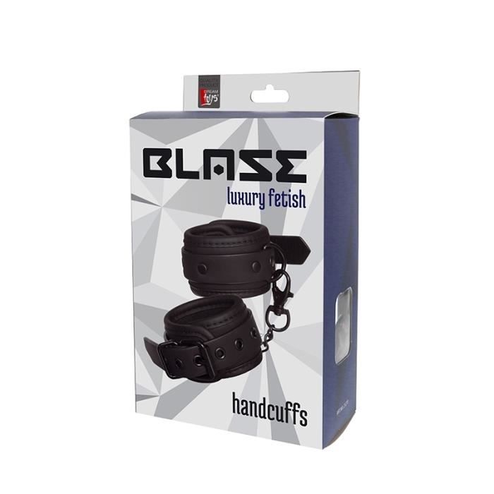 Menottes - BLAZE - Luxuty Fetish - Simili Cuir Noir - Réglables - Adulte