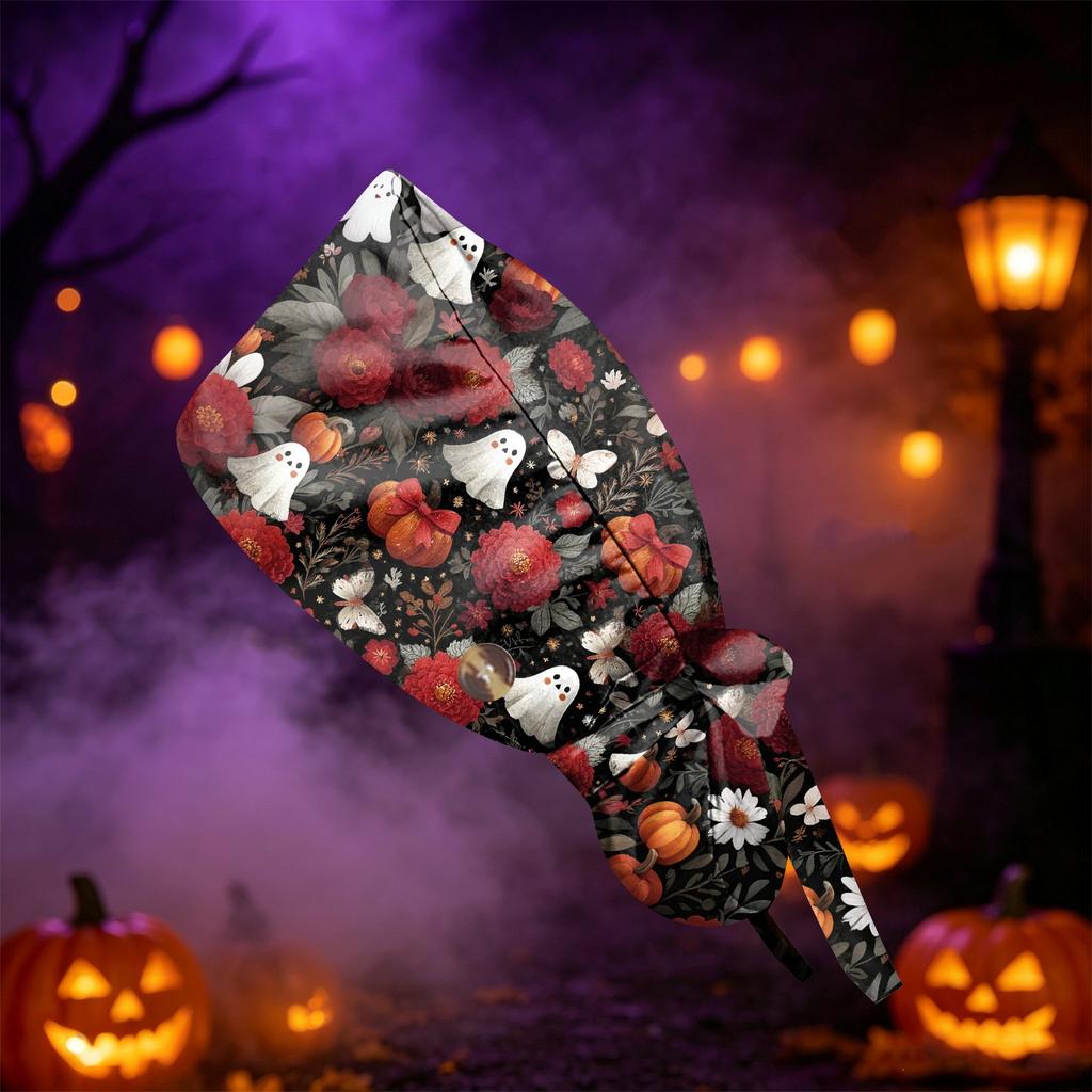 Women's Halloween Printed Ponytail for Work Shower Hair Wrap