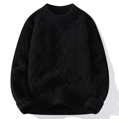 Autumn and Winter New Casual Crew Neck Sweater Base Knitted Sweater Large Size Loose Sweater
