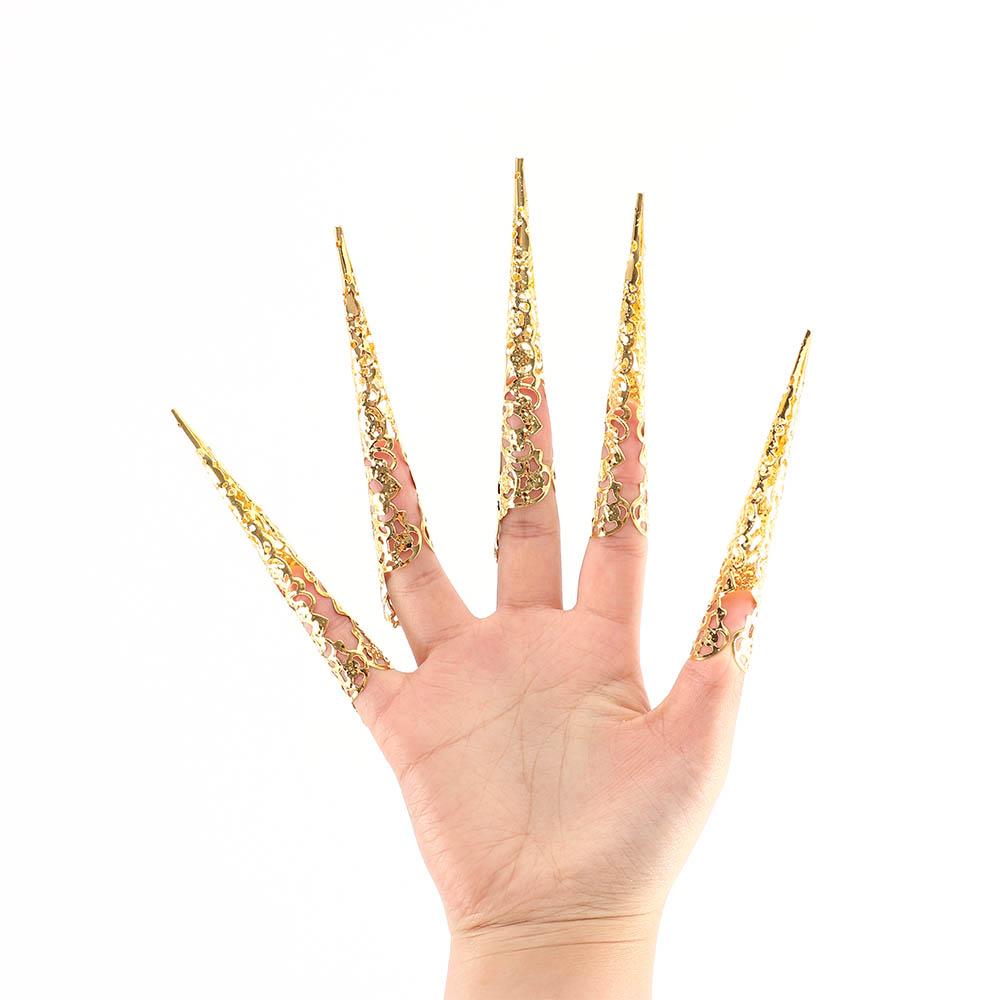 Antique Style Ancient Nail Rings Set Belly Dance Accessories Finger Tip Protection Knuckle Rings