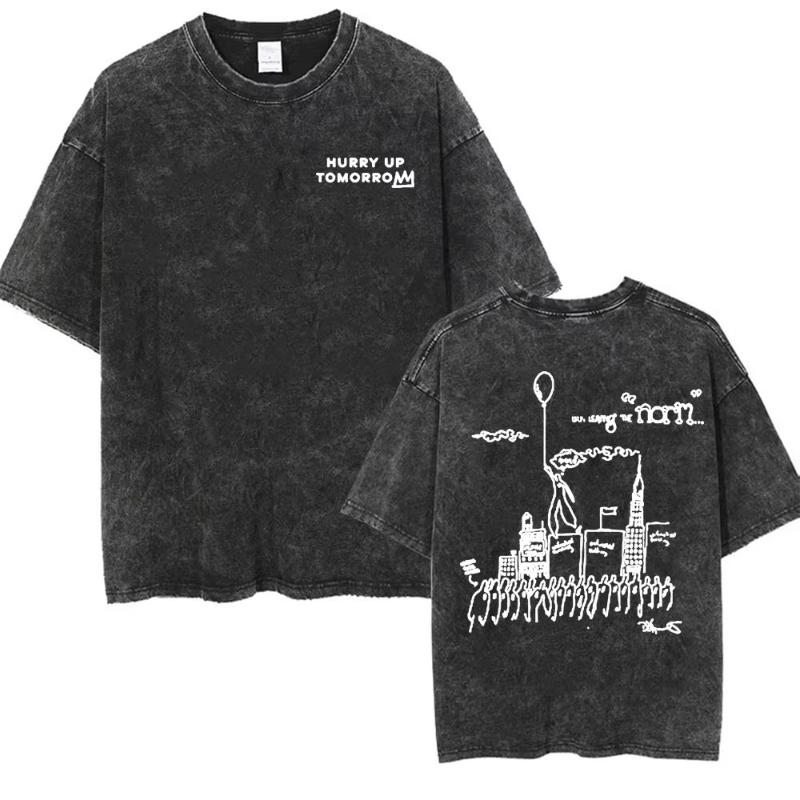 

The Weeknd After Hours Til Dawn European Tour Tshirts Unisexs Fashion Hip Hop Vintage Washed T Shirt Oversized Loose Tshirt 2XL