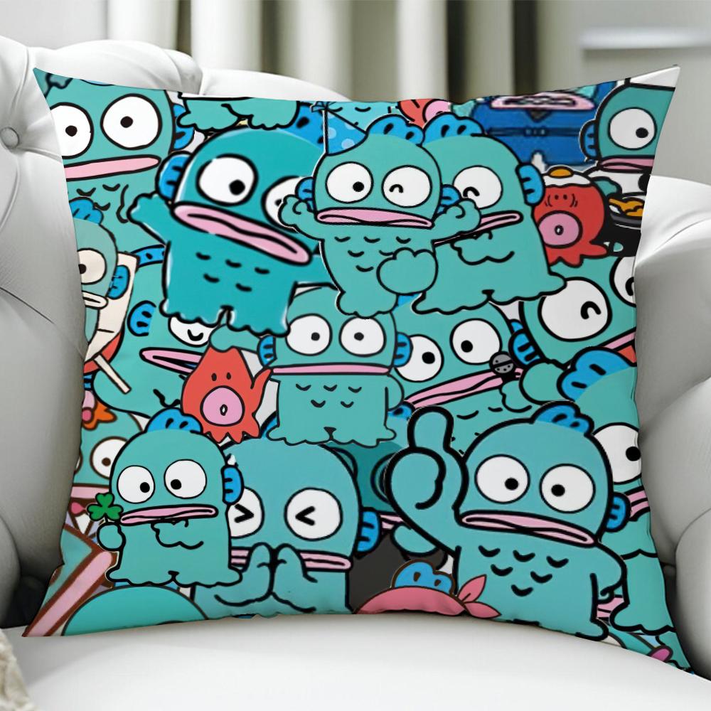 Funny Cute Hangyodon Cushion Cover Birthday Anniversary Gifts Double Sided Printed Zipper Cushion Cover Soft Skin Bedding