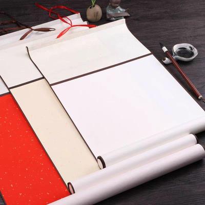 Silk-Mounted Three-Open Xuan Paper Scroll for Chinese Painting & Calligraphy