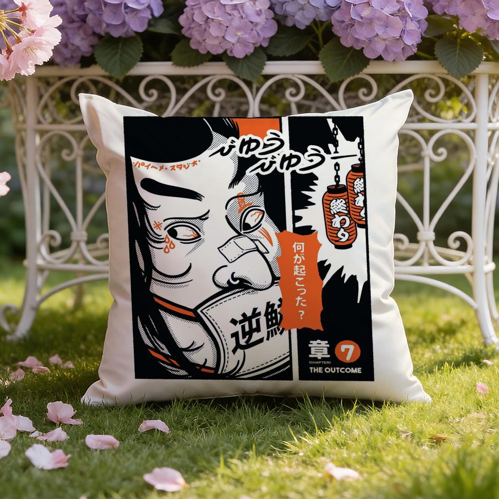 T-Takoyaki Japanese Food Cushion Cover Home & Car Dual-Scene Pillow Cover: Reversible for Premium Comfort