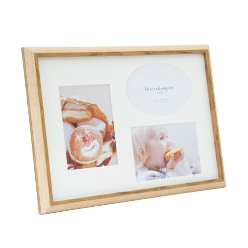 Fujicolor FUJICOLOR Photo Frame, Natural Color Frame, 2501A4, A4 Size, Brown, with 3-Sided Mat, 507052