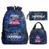 Primary and secondary school students schoolbag three-piece set, animation cartoon personalized printing backpack, casual pencil bag, meal bag