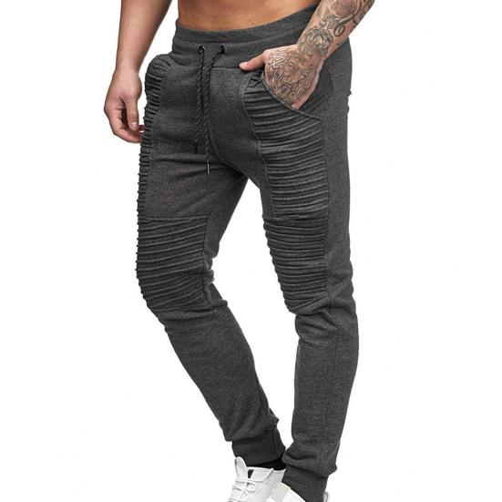 Chic Ribbed Ankle Stretchy Windproof Mid Waist Men Joggers Pants for Home  osta soodsalt — hind, tasuta tarne, ausad arvustused — Joom