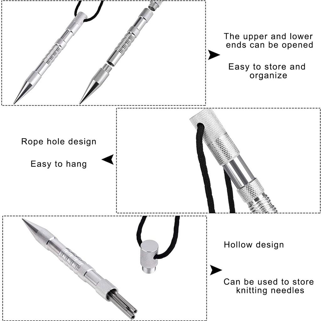 Sada nástrojů na uzlování z nerezové oceli, šicí jehly na paracord, pro výrobu ručních prací z kůže a paracordu