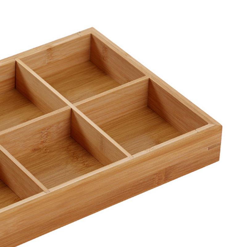 Divided Wooden Tray Multi Compartments Serving Tray for Hot Pot Restaurants Sushi Plate 6