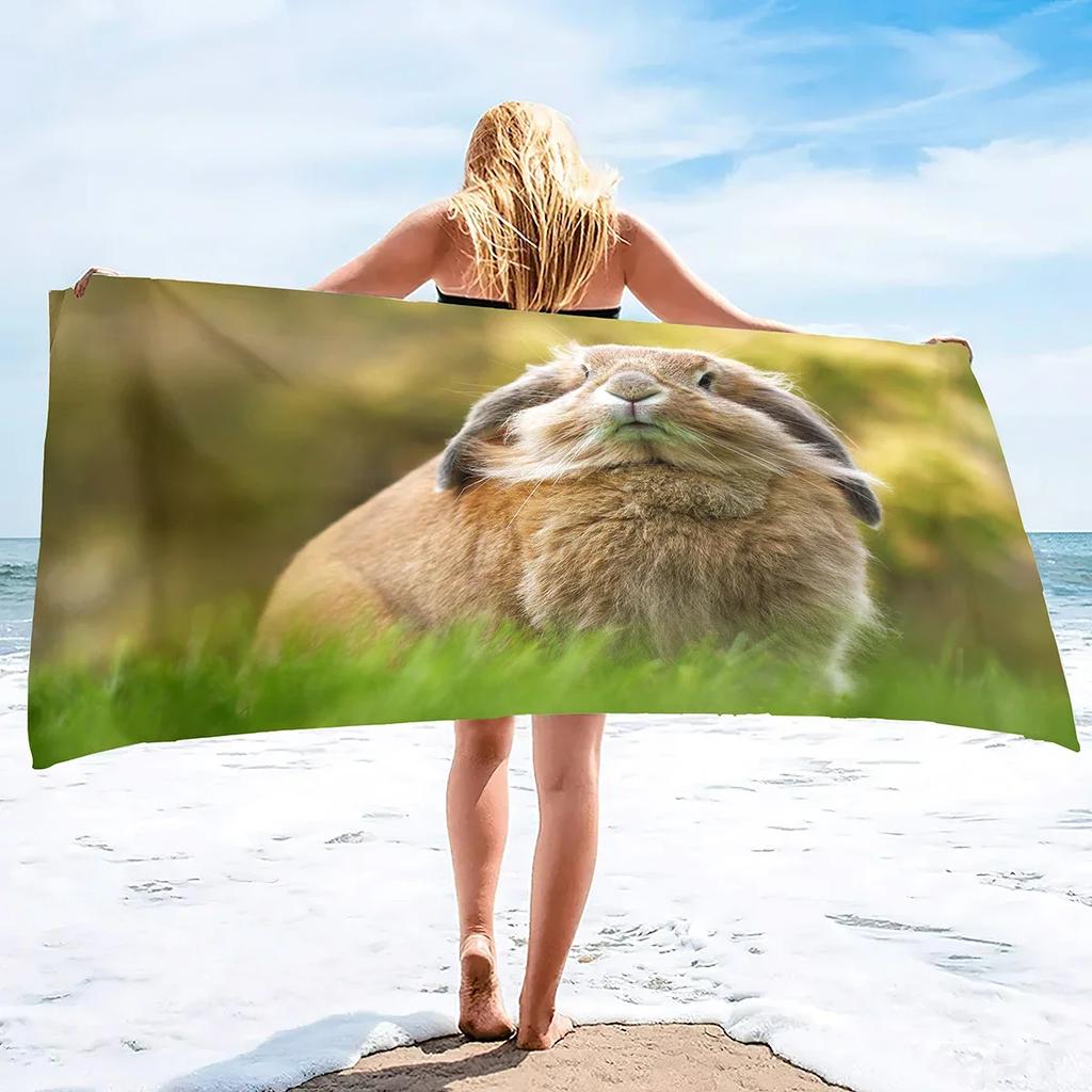 Cute Animal Baby Microfiber Beach Towel,Quick Dry Beach Towel Lightweight Beach Towel Soft Absorbent Pool Towel Travel Swimming