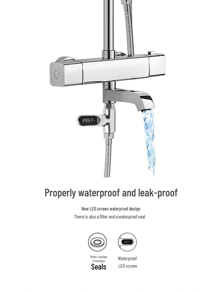 2nd Gen Passive LED Water Thermometer: Accurate Fahrenheit/Celsius Sensor with Visible Temp Display & Time Recording