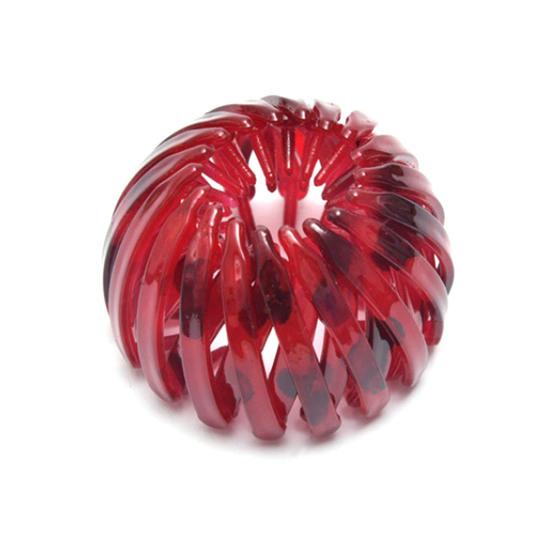 

Bird Nest Shaped Bun Hair Claw Expandable Plastic Vintage Geometric Hair Bun Makers for Girls червоний