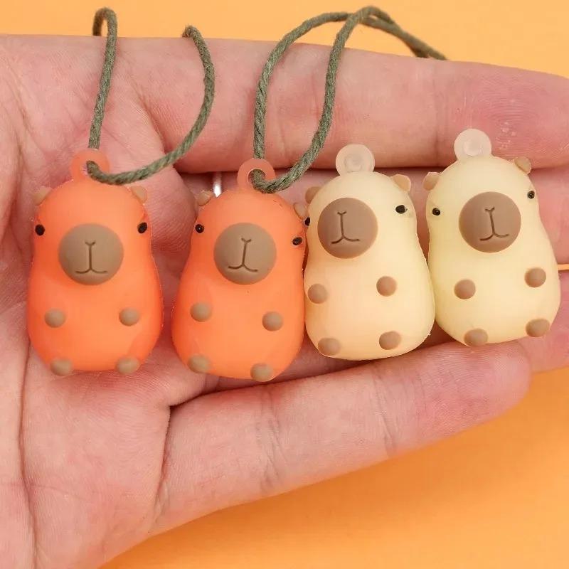 PVC Car Charm Backpack Cute Decoration Color Changing Soft Silicone UV Capybara Stylish and Cute Car Interior Accessories 1-4pcs