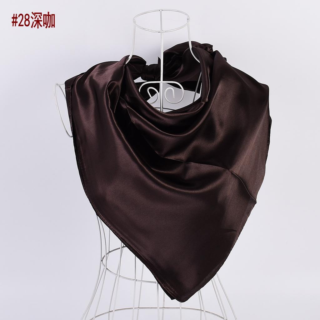 Solid Color Silk Scarf Square 90*90 Headscarf Foulard Satin Bandana Cheveux Neckerchief Hijab Accessoires For Woman Hair Scarf