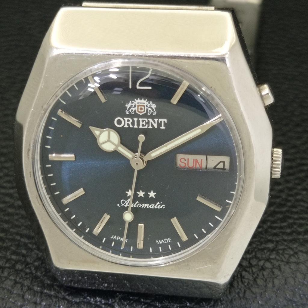 GENUINE VINTAGE ORIENT AUTOMATIC 46941 JAPAN MENS BLUE DIAL WATCH A500348-2 R151b-a500348
