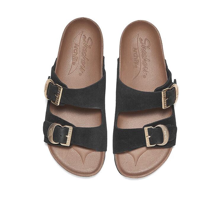 Skechers Cali Sandali a Ciabatta Comodi Antiscivolo Donna Sandali Neri 163653-BLK
