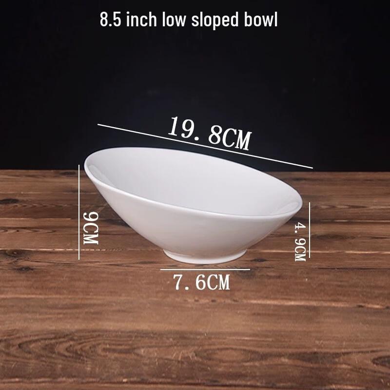 ZISIZ Pure White Slanted Serving Bowl