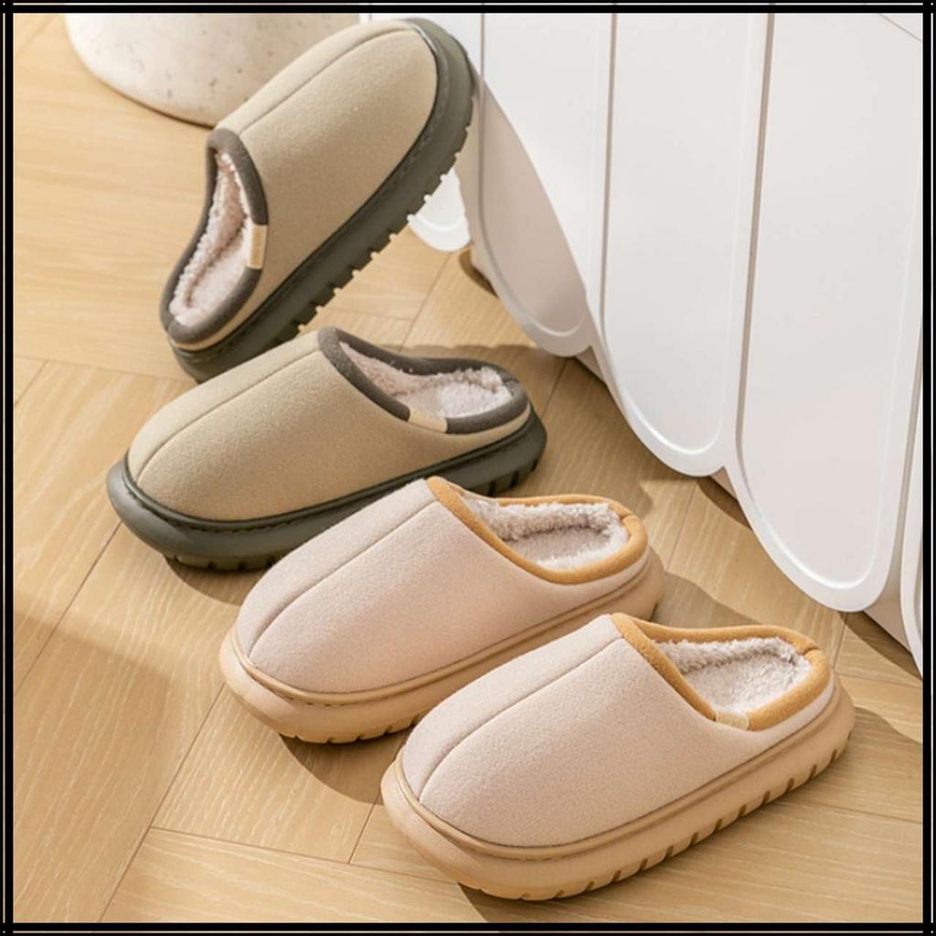 White Fang Warm Cotton Indoor Simple for Men and RS019 Non-Slip One-Size-Fits Slippers, Design, Women, (Pink)