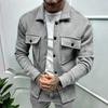 Men S Casual Solid Color Long Sleeve Jacket With Button Pockets