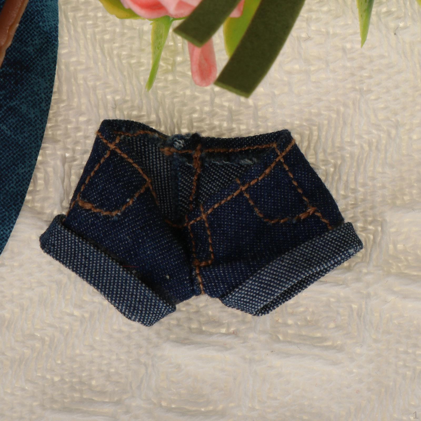 

1/12 джинсовые шорты костюм, ретро стильный модный повседневный косплей короткие штаны наряд для 6 дюймов синий