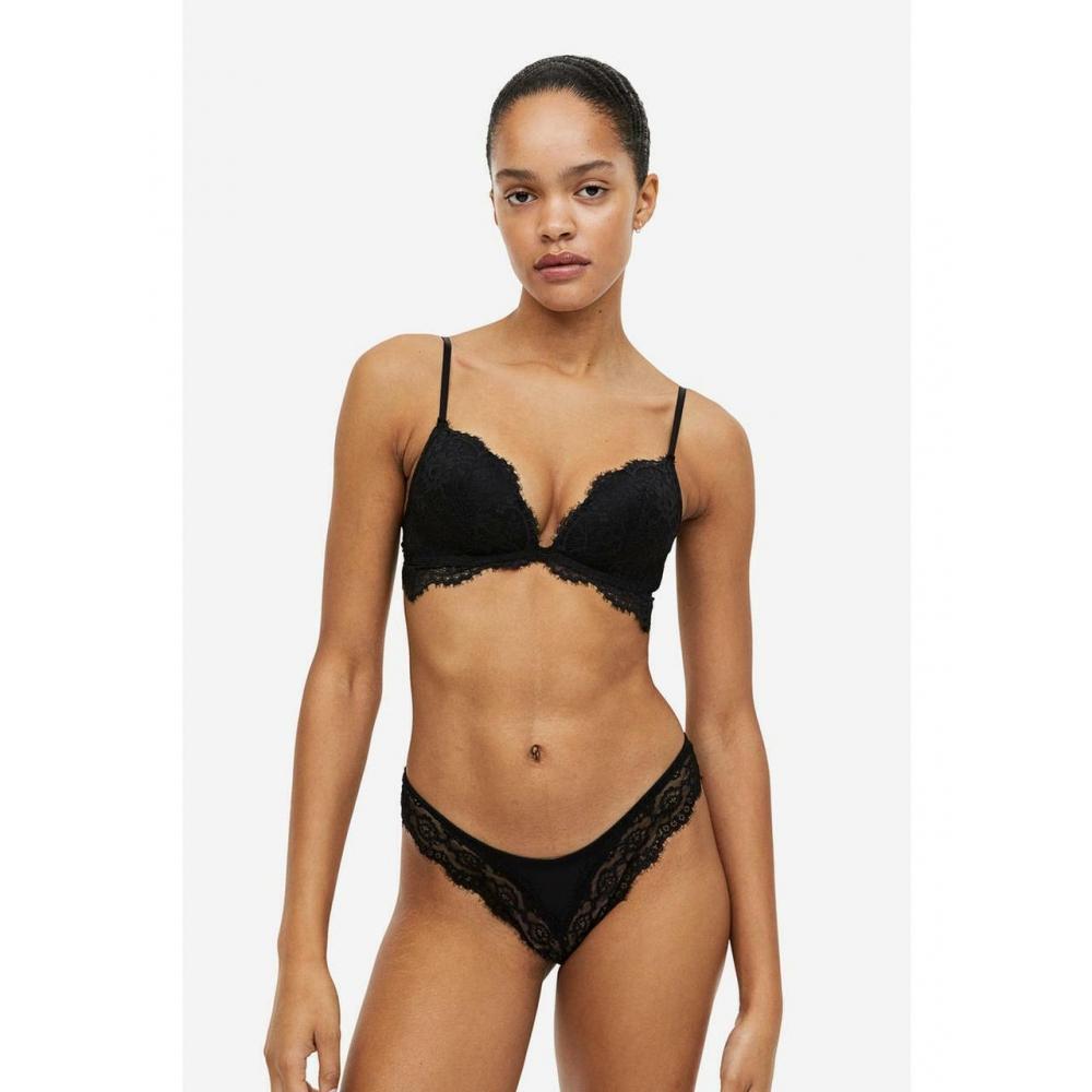 

Комплект из 2 кружевных бразильских трусиков HM, черный 1100454010